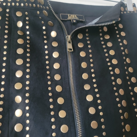 Lucky & Blessed Stud Velvet Mini Skirt in  Black Size Medium - Picture 7 of 12